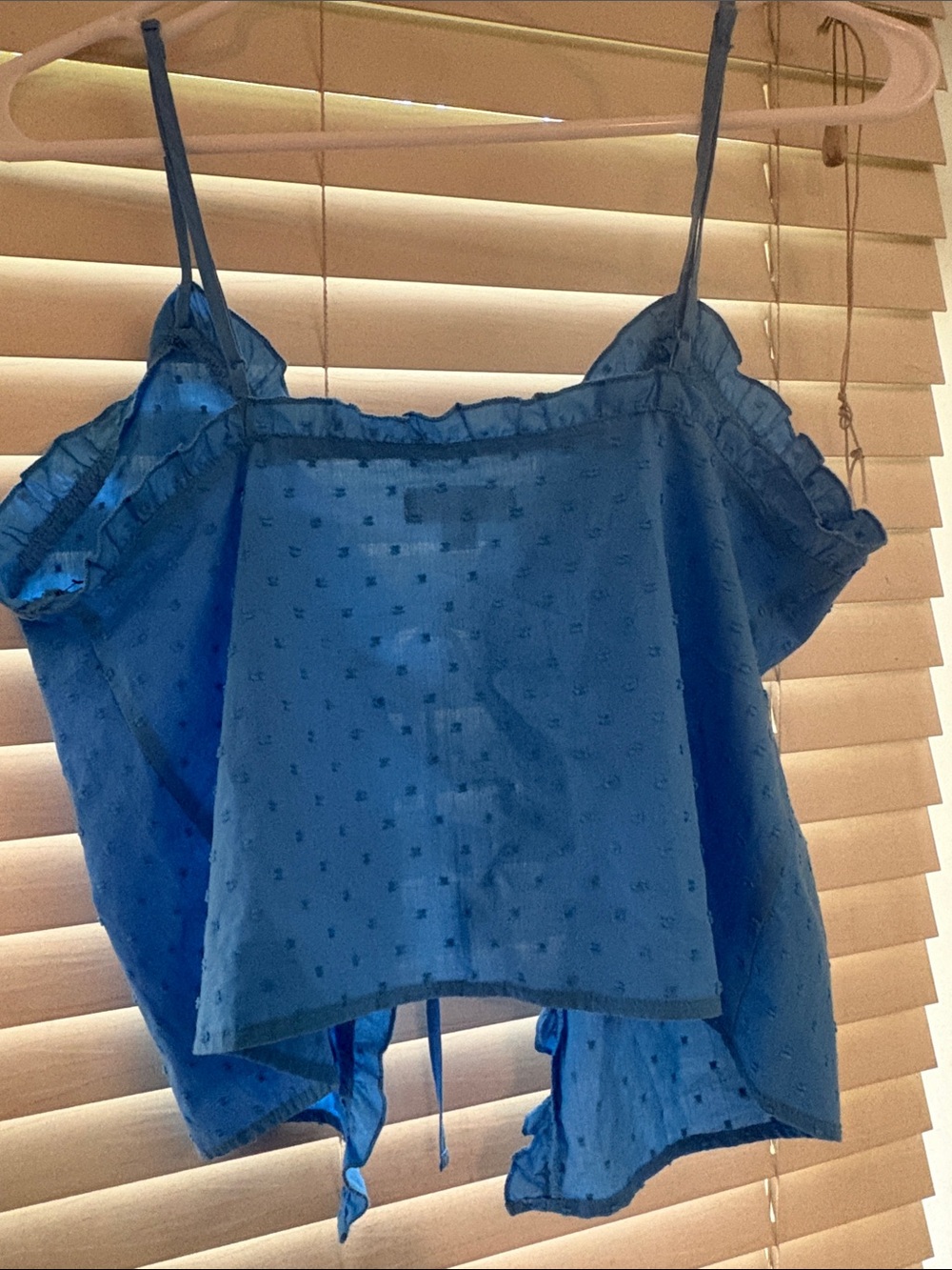 Colsie Blue Ruffle Tie-Front Tank - Picture 3 of 3